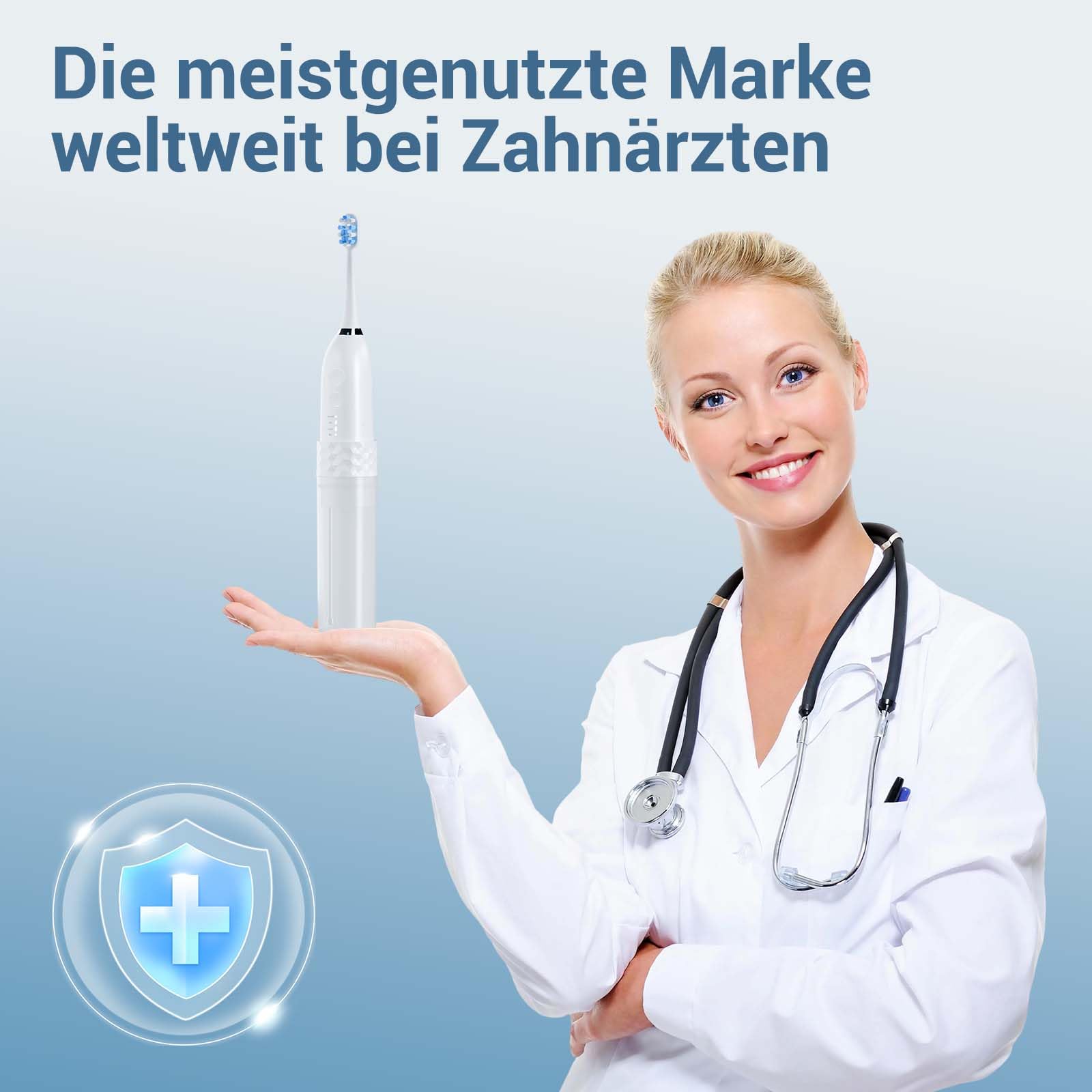 Marchpower Kompakte Elektrische Zahnbürste mit Munddusche, 2 in 1 Schallzahnbürste & Water Flosser, 3 x 4 Modi 3 Bürstenköpfe 1 Düse IPX7 wasserdichtes kabelloses Zahnreinigungsset für Reisen Zuhause