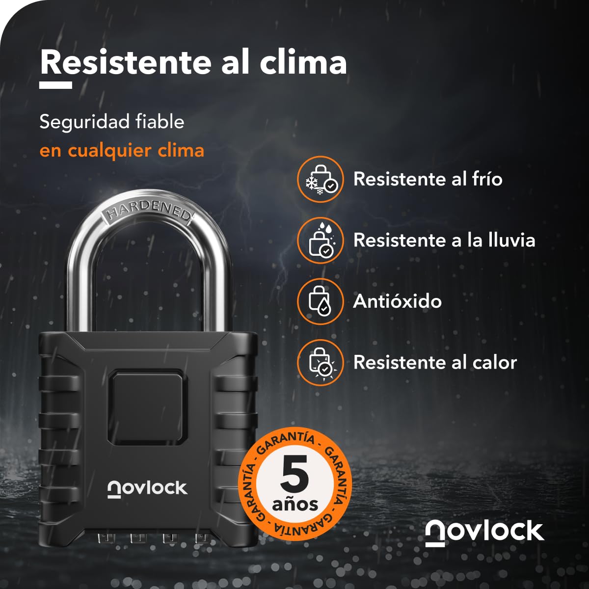 Candados de combinación – resistentes a la intemperie, grande y robustos – para exteriores : portones, vallas, cobertizos, garajes, trasteror, puertas, armoires, taquillas – pack de 1, negro