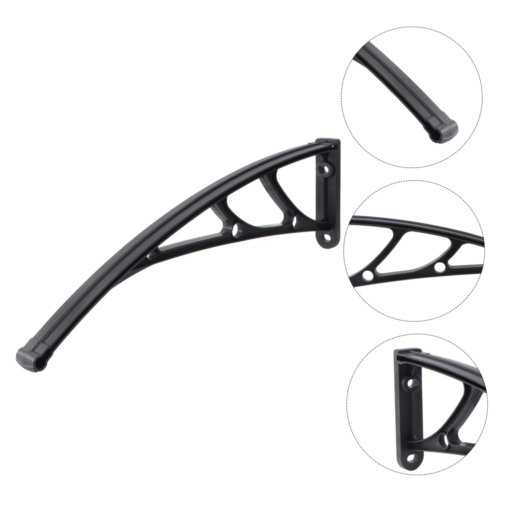 2 Piezas Soporte De Cubierta De Lluvia Soporte Para Toldo De Terraza Refugio De La Puerta Estantería Aire Toldo De Ventana Marquesina De La Puerta Claro Black El Plastico