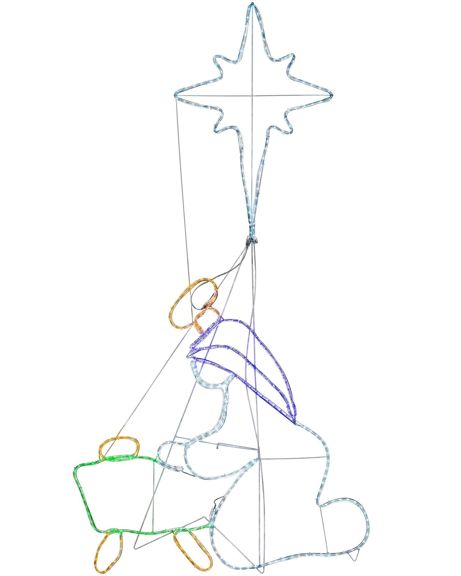 Nativity Jesus is Born Rope Light Christmas Silhouette