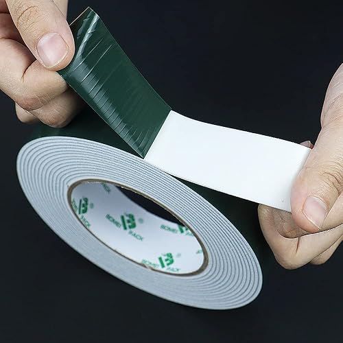 Miniatura 8 de BOMEI PACK Cinta de espuma blanca de doble cara total de 1.18 pulgadas x 32.8 pies (2 rollos) duradera y adecuada para automoción, moldeo, LED,