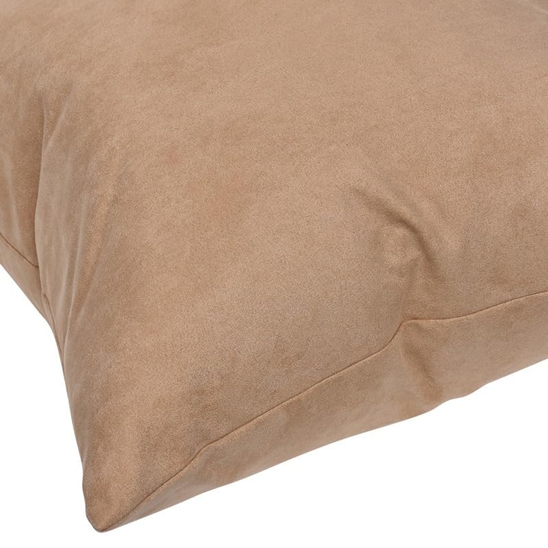 Housse de coussin de canape beige daim salon deco textile maison - 5