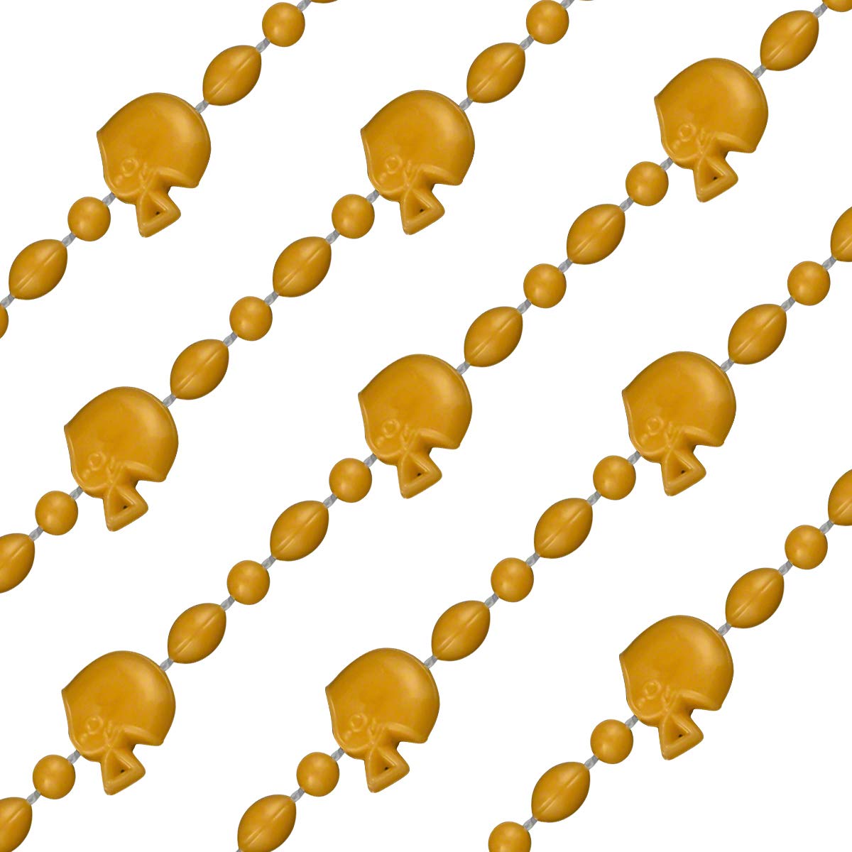 FlashingBlinkyLights Set of 12 Gold Football Helmet Bead Necklaces in Team Colors (NON-LIGHT UP)