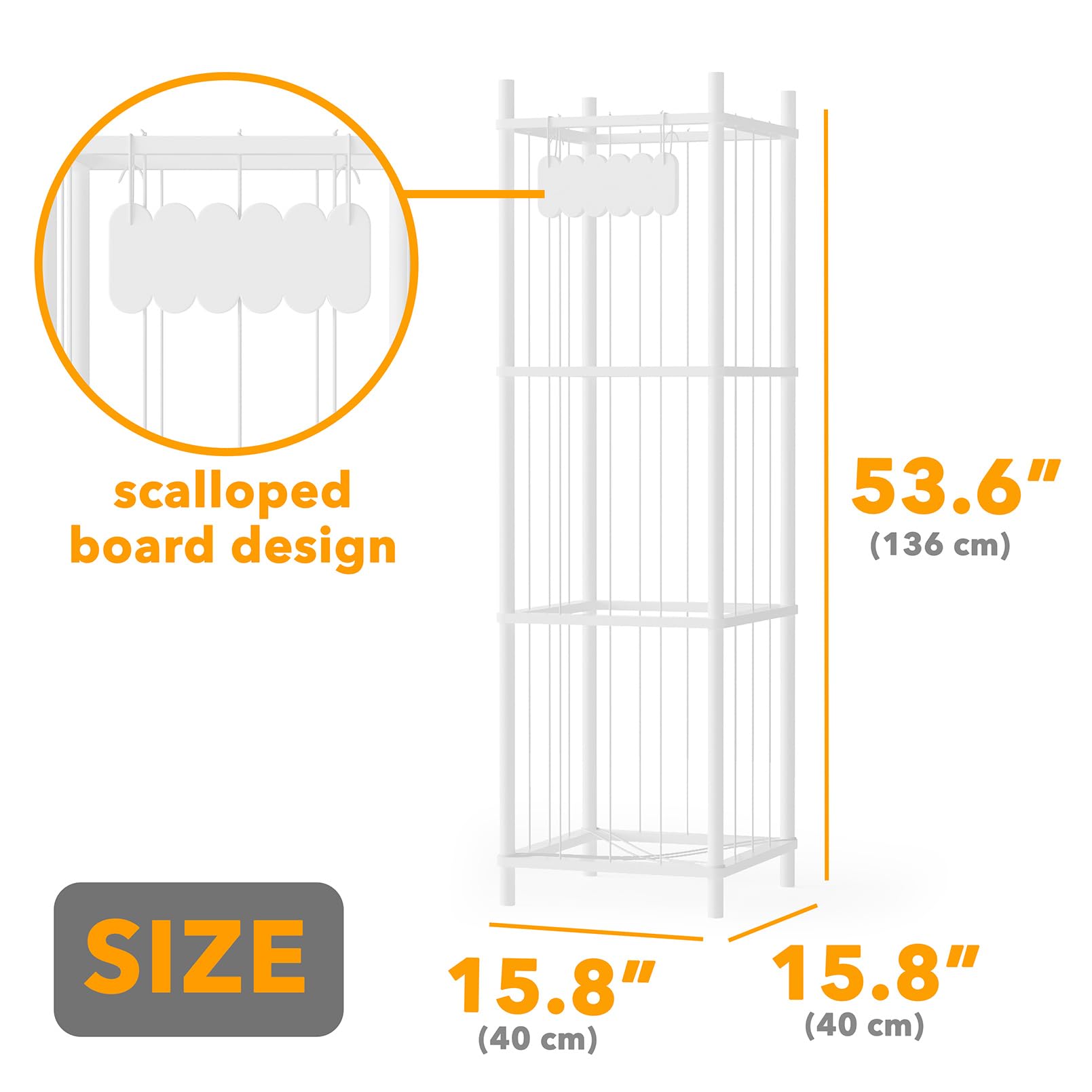 SpaceAid Organizer per animali di peluche, in legno, per giocattoli dello zoo, grande capacità, per l'organizzazione della stanza dei giochi, larghezza 40 cm, bianco