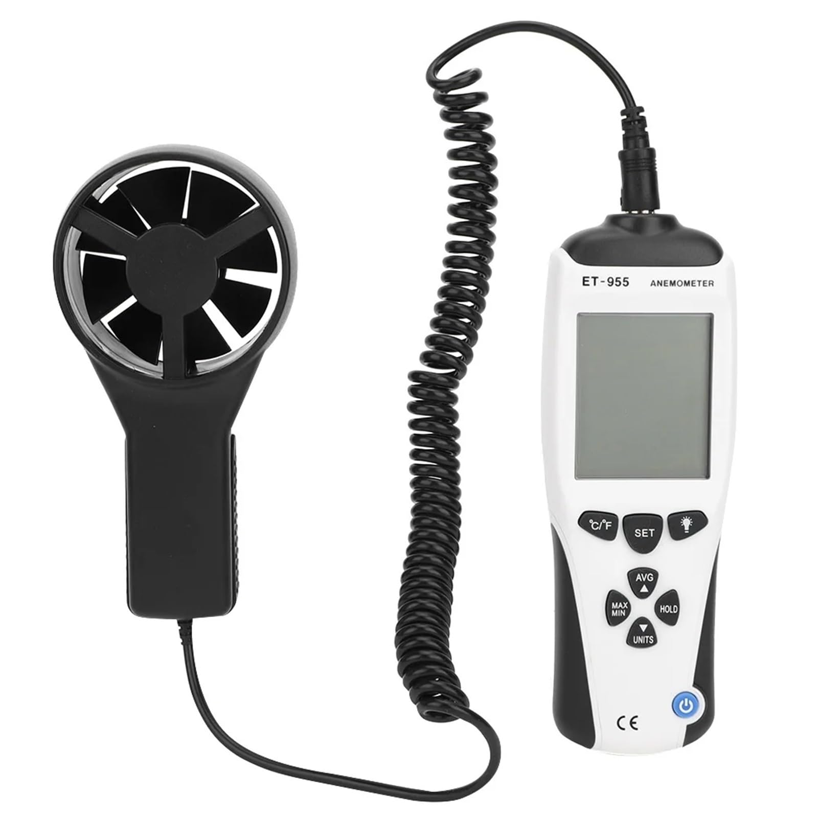 Anemómetro y termómetro ET-955, medidor digital de velocidad del viento de mano profesional, 0/s - 45,0 m/s