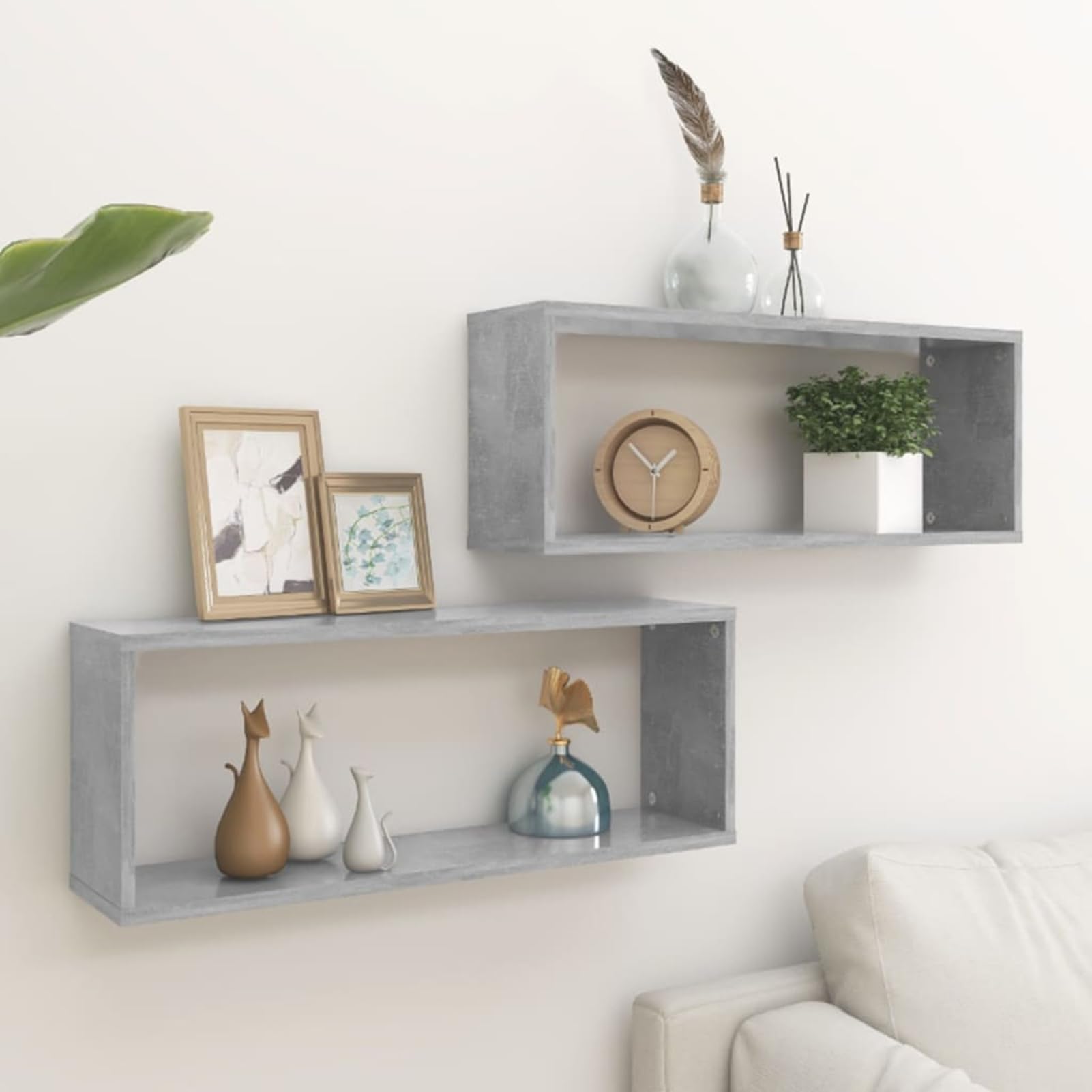 Étagères murales cubiques blanches 60x15x23 cm Woo Sto pour optimiser vos placards