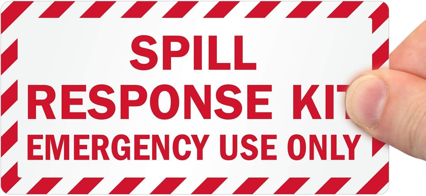 SmartSign "Spill Response Kit, Emergency Use Only" Pack of 5 Labels | 2.5" x 5" Laminated Vinyl