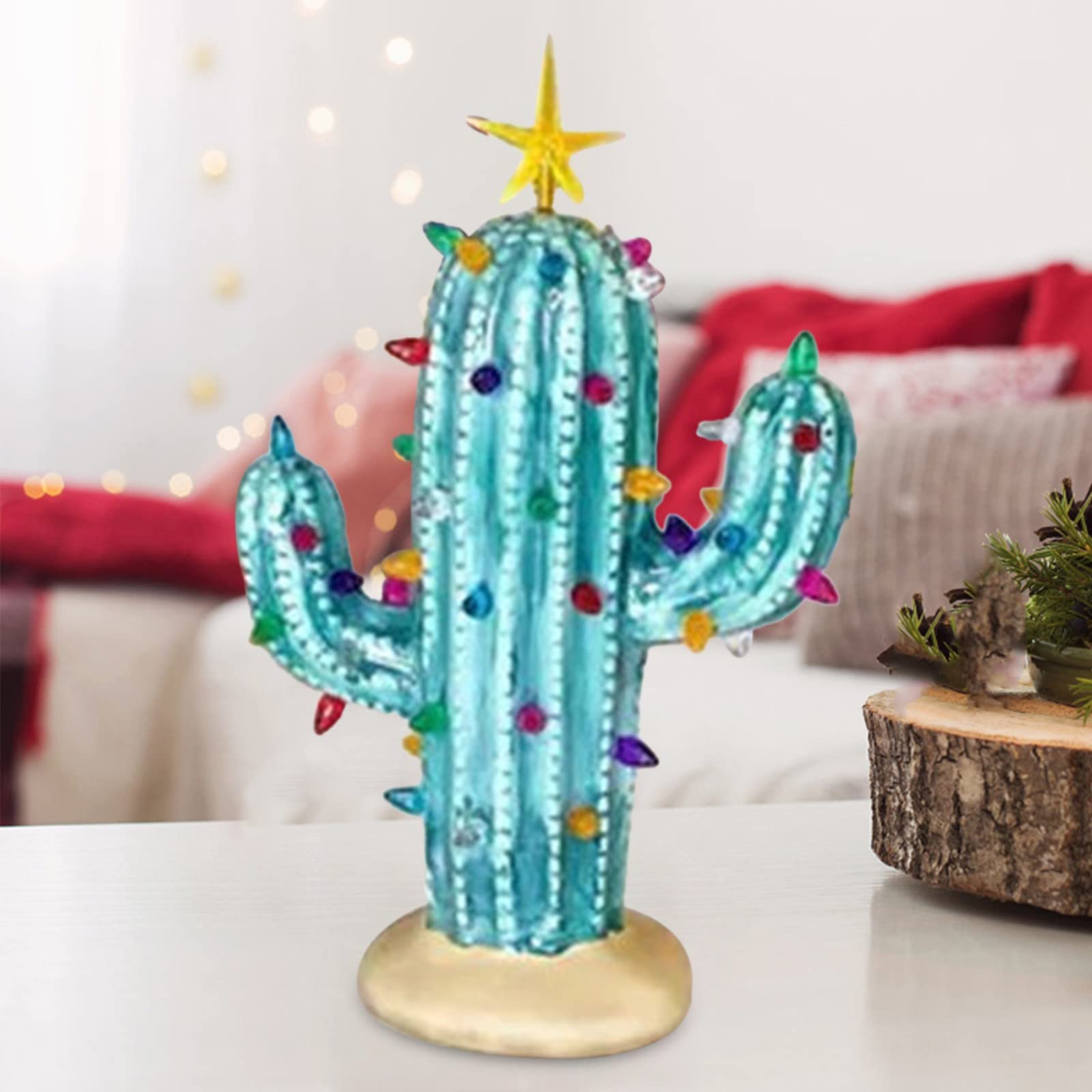 Amazon.de: Weihnachtsbaum 2024 Weihnachten Kaktus mit Lichtern beleuchtet  Harz Keramik Weihnachtsbaum Vintage Weihnachten Kaktus Dekor Beleuchten Sie  den Weihnachtsbaum Kaktus fr Weihnachten Korb (Blau, One