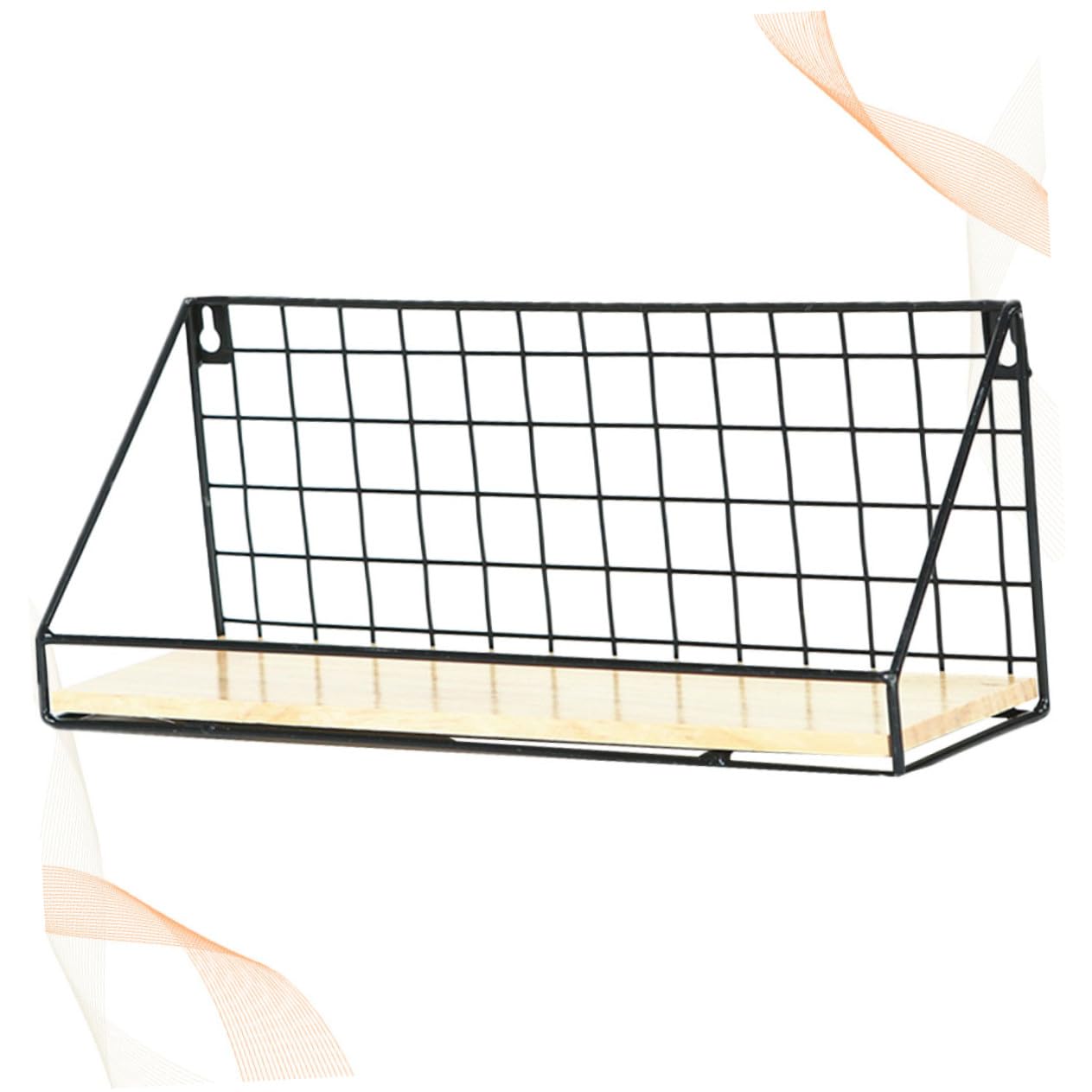 Estante de pared de hierro forjado negro con acabado minimalista para baño
