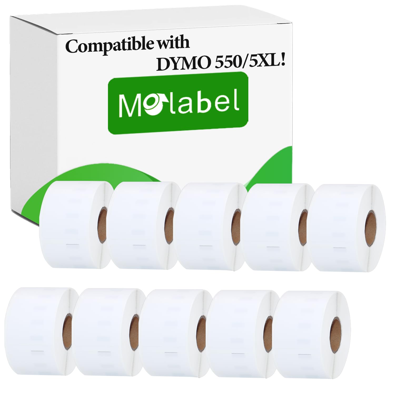 Étiquettes Compatibles pour Dymo S0722400 99012 - Compatible avec les Imprimantes Dymo LabelWriter 550 (seulement avant Avril 2024) - 10 Rouleaux, 260 Étiquettes Par Rouleau