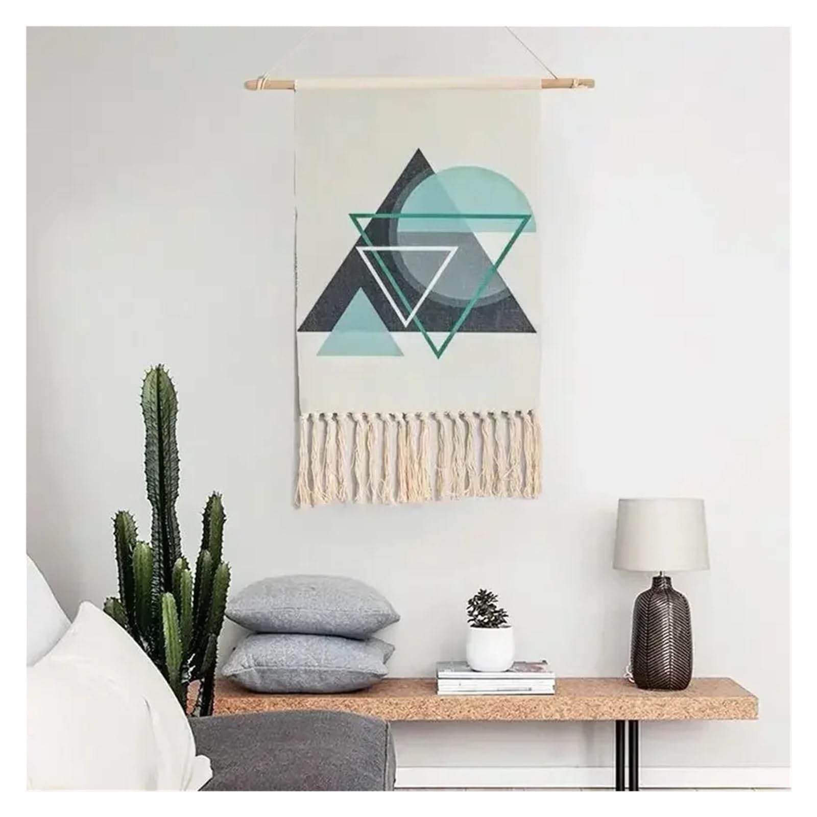 BDFJEDS Tapestry Wall Hanging 50x90cm Macrame Wall Hanging Tapestry Tassel Woven Geometric Canvas Home Decor(Color-06)
