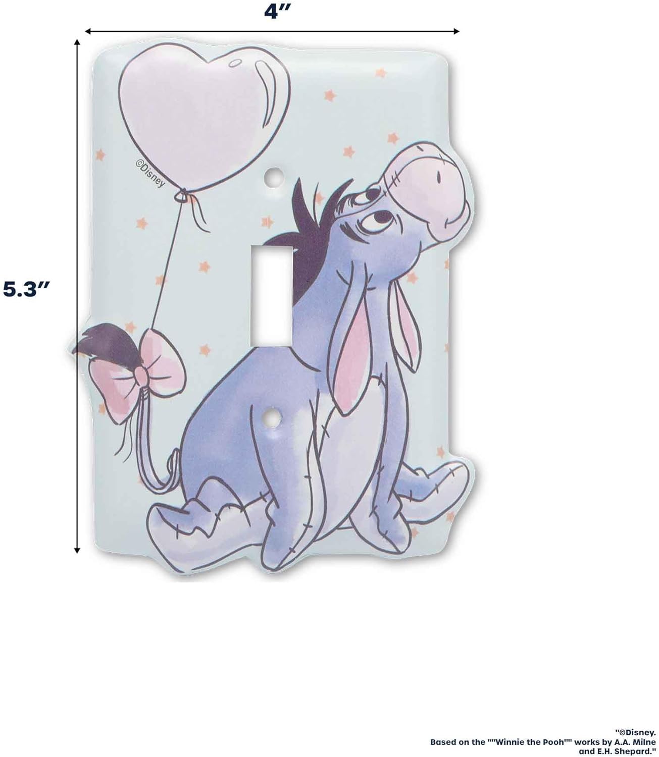 Disney Winnie the Pooh Eeyore Metal Light Switch Plate - Eeyore Switch Plate Decoration for Kids' Bedroom or Nursery
