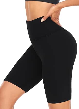 Eghunooze - Pantaloncini da donna a vita alta, da motociclista, a vita