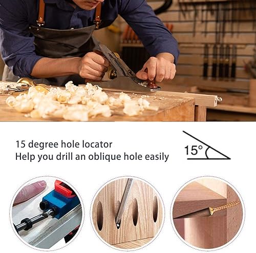 Miniatura 6 de Joywayus Plantilla de colocación centrada con plantilla de agujero inclinado de bolsillo, accesorios de plantilla de clavijas estándar métricas de