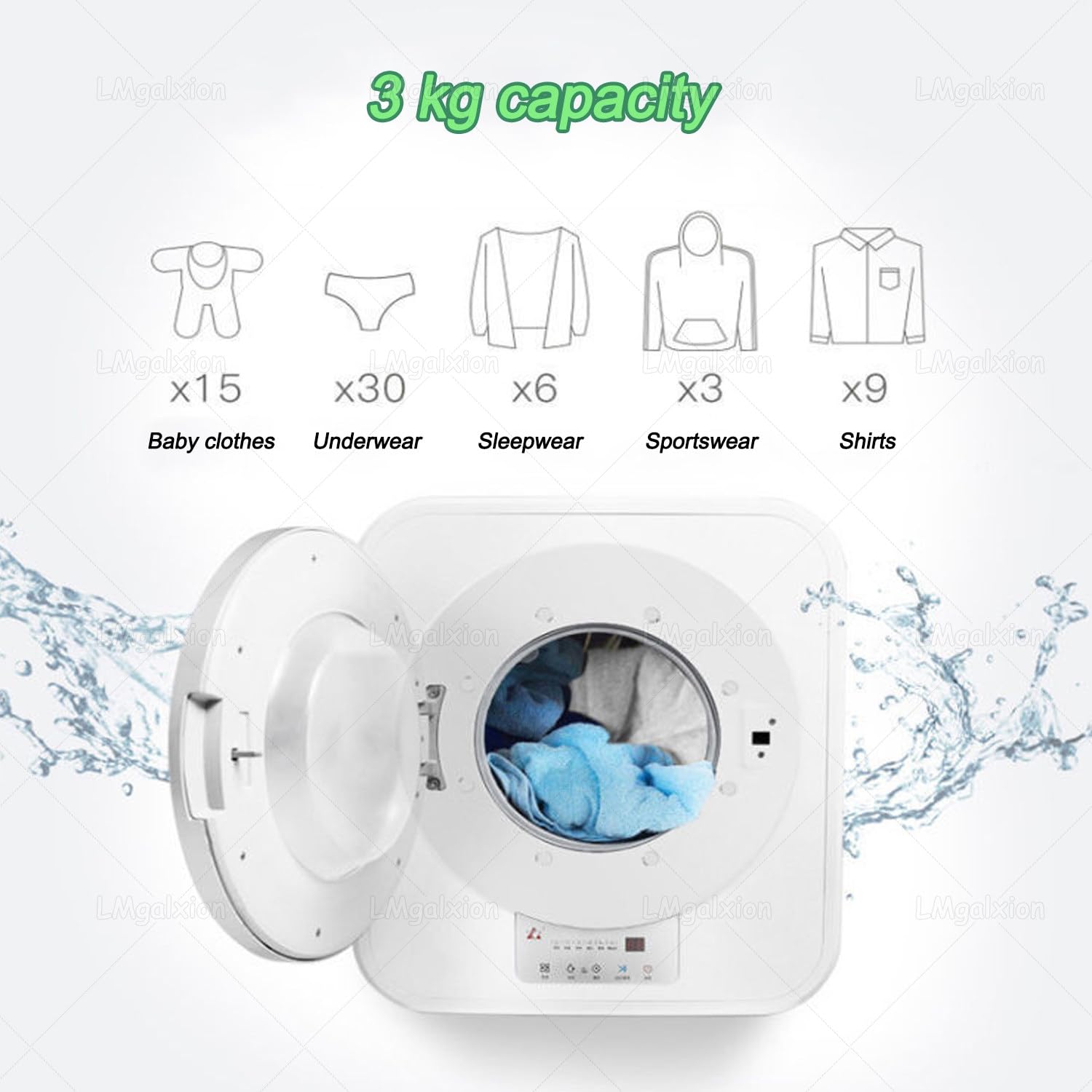 Minilavadora Inteligente De Pared Con Función De Secado(Capacidad De 3 Kg)