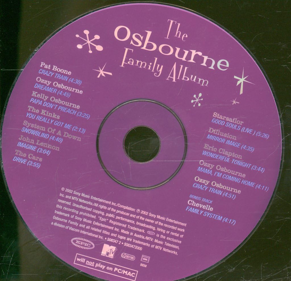 Various Artists Osbourne Family Album CD Europe Epic 2002 . Has info sticker on