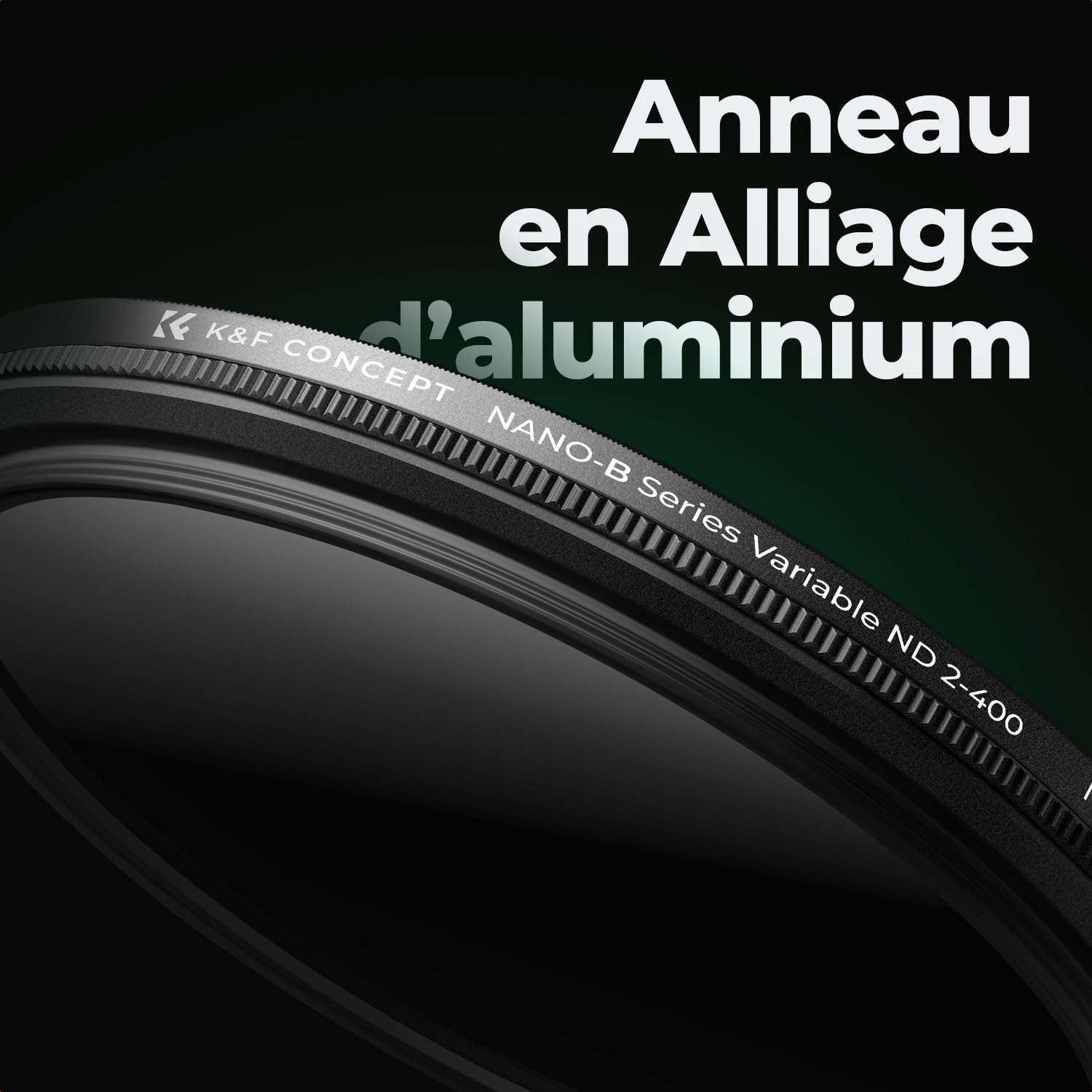 K&F CONCEPT Filtre ND 77mm Variable Densité Neutre ND2-400 + Chiffon de Nettoyage