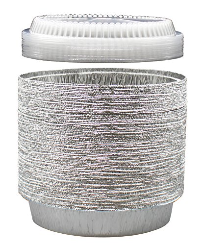 9 Inch Round Tin Foil Pans with Clear Plastic Lids - Freezer & Oven Safe