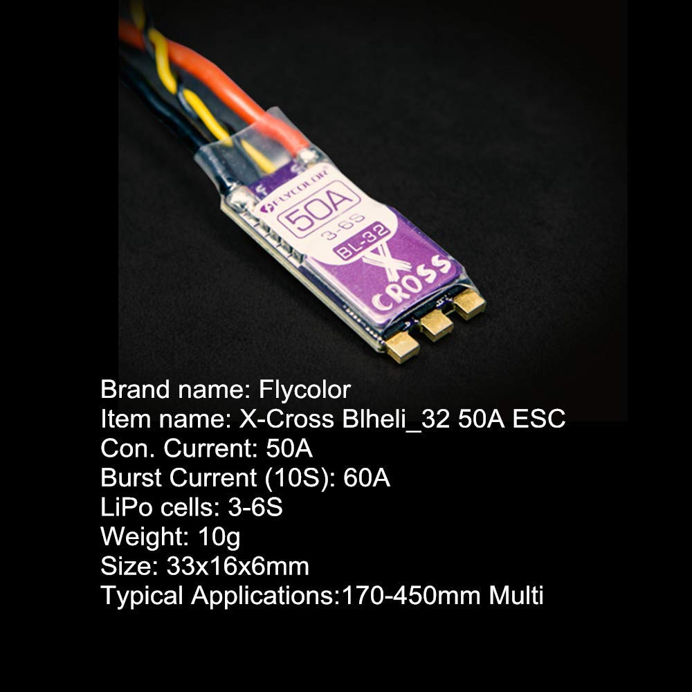 Flycolor 50A Blheli_32 ESC, 50A Blheli 32 32bit Electronic Speed