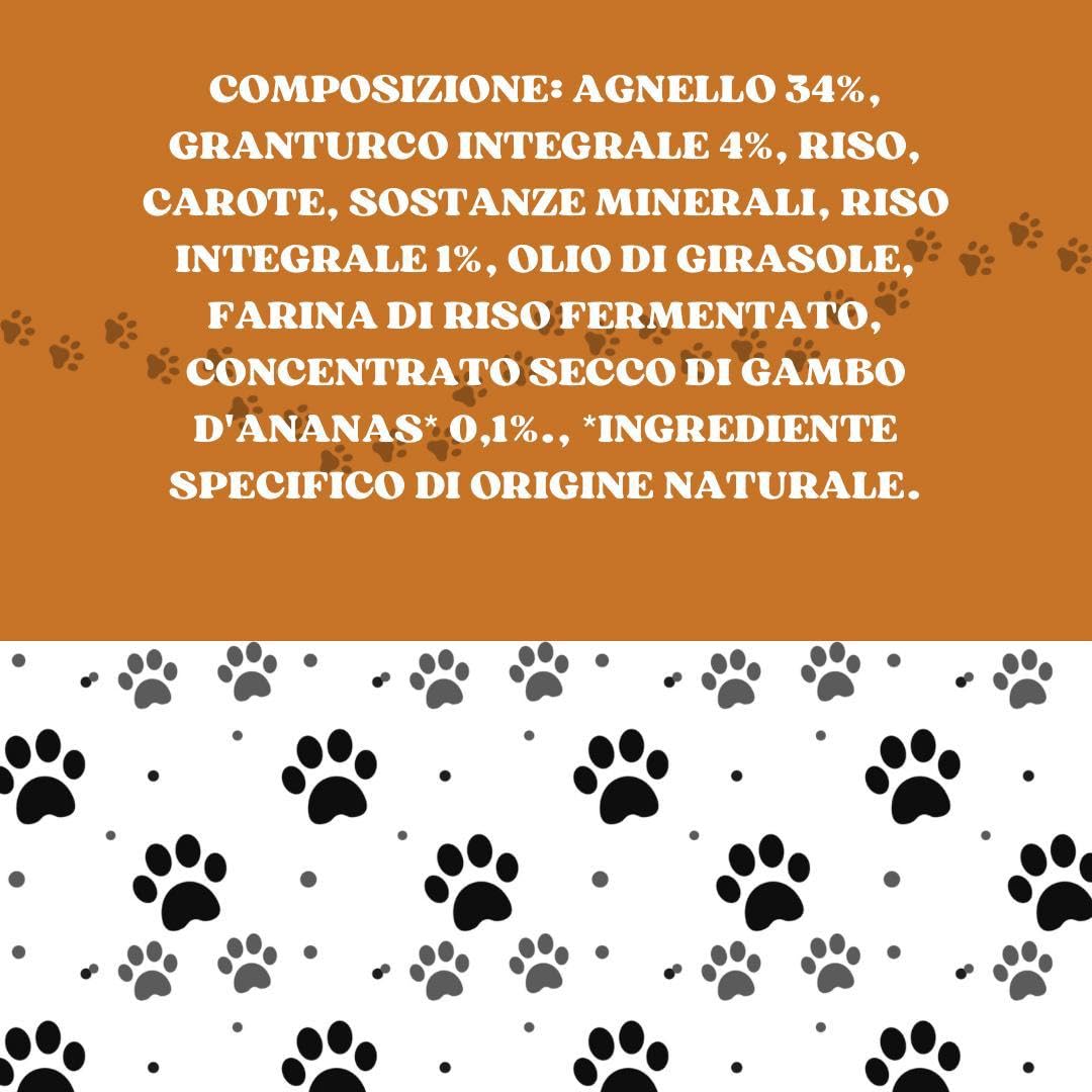 Natural Trainer Umido Cane Adult Sensitive Agnello, alimento completo per cani adulti di tutte le taglie e razze, gusto AGNELLO, monoproteico | 6 scatolette da 400 grammi l’una.