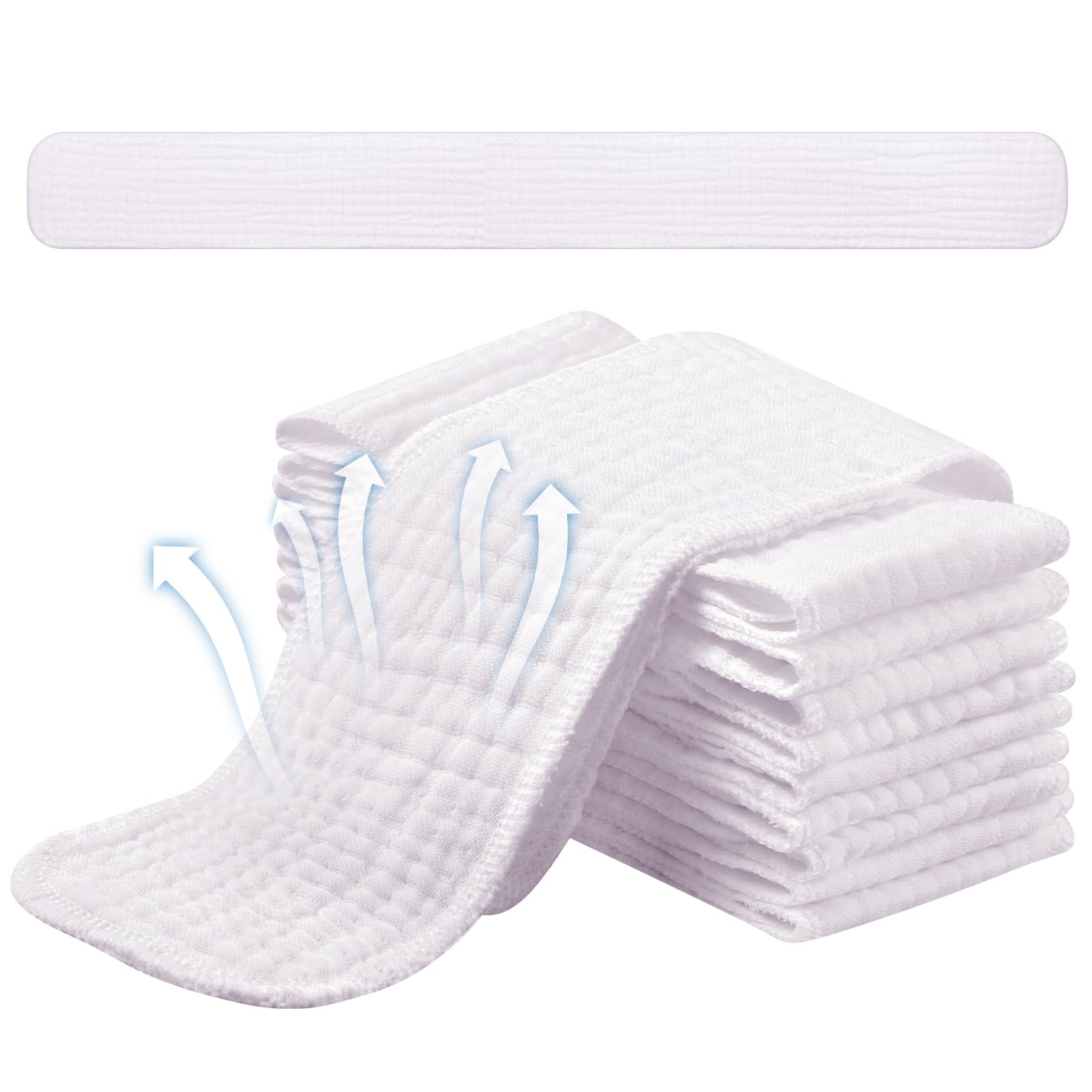 Toulite 10 Pcs 6 Layer Bra Liner Sweating, Cotton Sweat Liner Under Bra Pad Breast Washable Rectangle Absorb for Women Supply