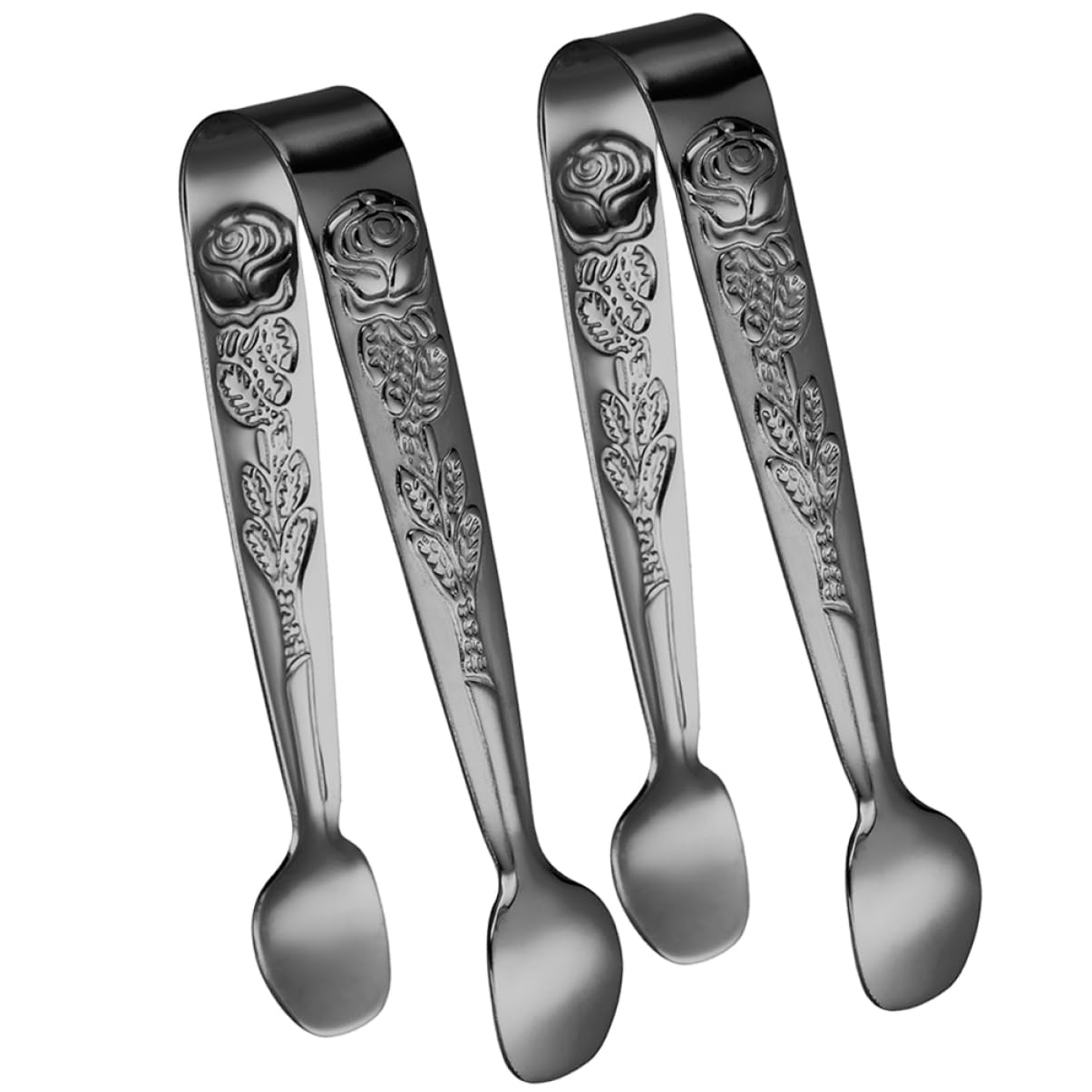 CIYODO Serving Tongs Stainless Steel Clip 2pcs Sugar Cube Tongs Decorative Candy for Buffet