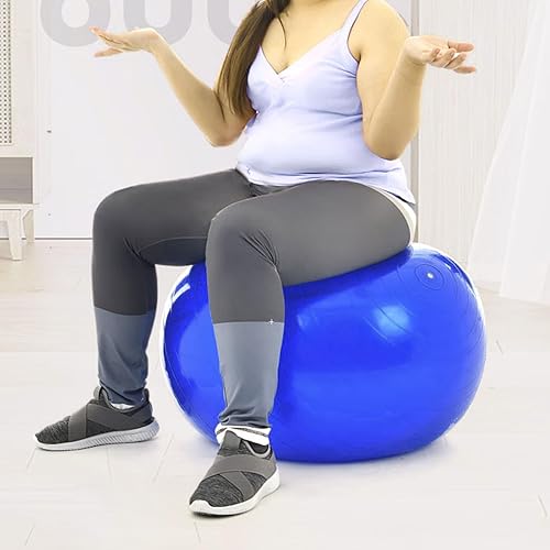 Miniatura 4 de Pelota de yoga y pilates, antideslizante, goma resistente, 22 pulgadas, entrenamiento de equilibrio de postura mejorado, con bomba rápida, diseño