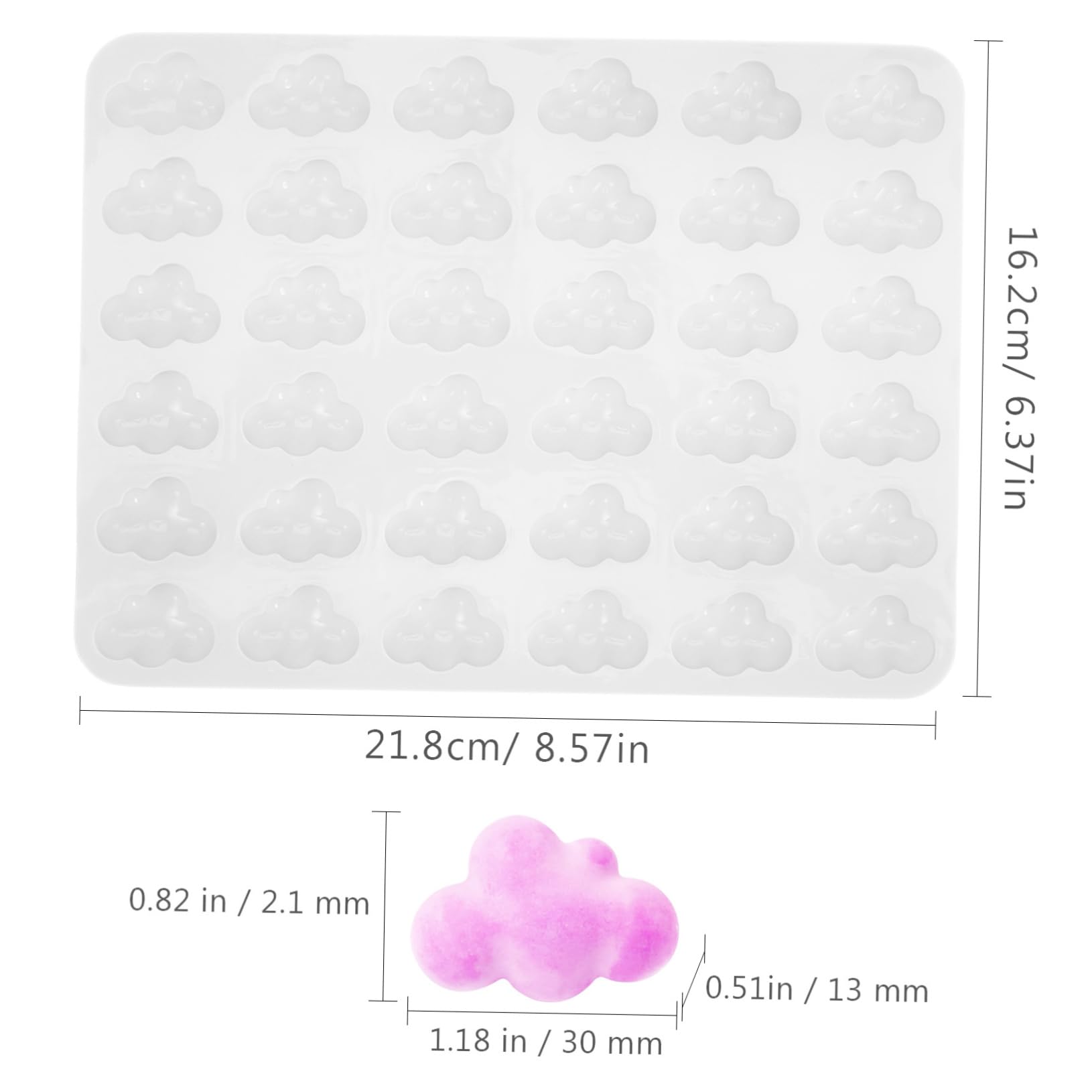 MAGICLULU 5piezas Molde De Reutilizable Para Chocolate y Dulces Molde De Nubes De Cavidades Para Hacer Juguetes De Gelatina y Snacks Congelados