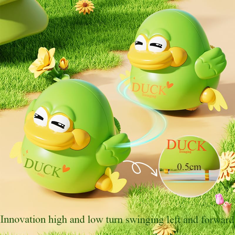 Image of ACROWN Cute Animal Toys for Kids Sensory Worm Animal Wind up Colorful Toy Insect Figurines for Boys and Girls Multicolor Animals Toys Pack of 1 (Swing Duck)