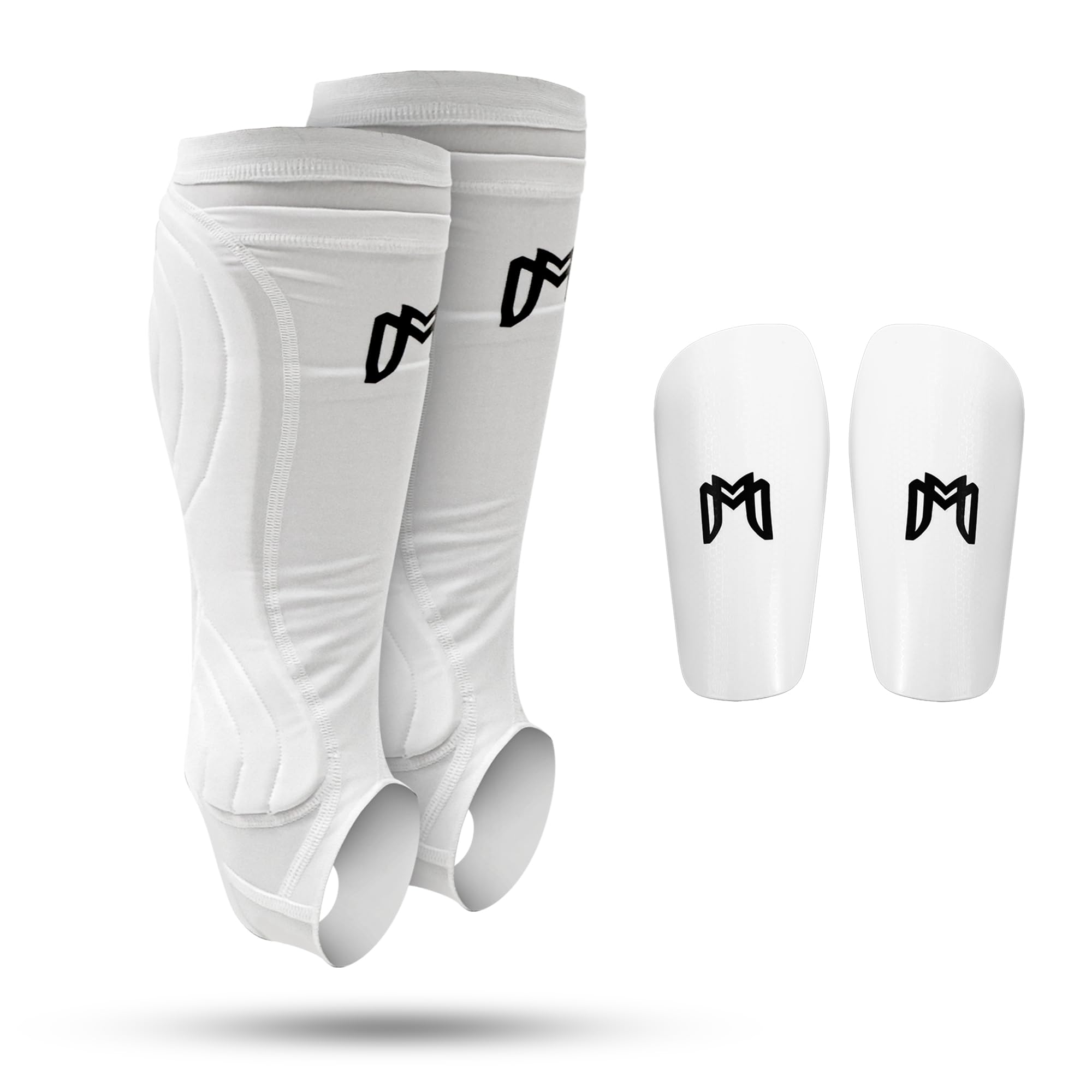 MediCaptain Soccer Shin Guard Sleeves with Padded Protection, Leg Guard for Adult, Teen and Youth Soccer Players, Compression Leg Sleeve for Soccer,
