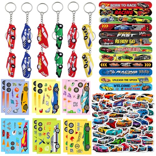 86 Piezas De La Fiesta De Carreras Favoritas Pulseras De Llavero De Carreras Rompecabezas Pegatinas Diy Y Pegatinas De Relleno Decoración TemáTica De Carreras Goodie Bag Stuffer