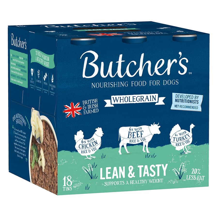 Butcher's Lean and Tasty Whole Grain Canned Dog Food, 18 Pack, 390g Each