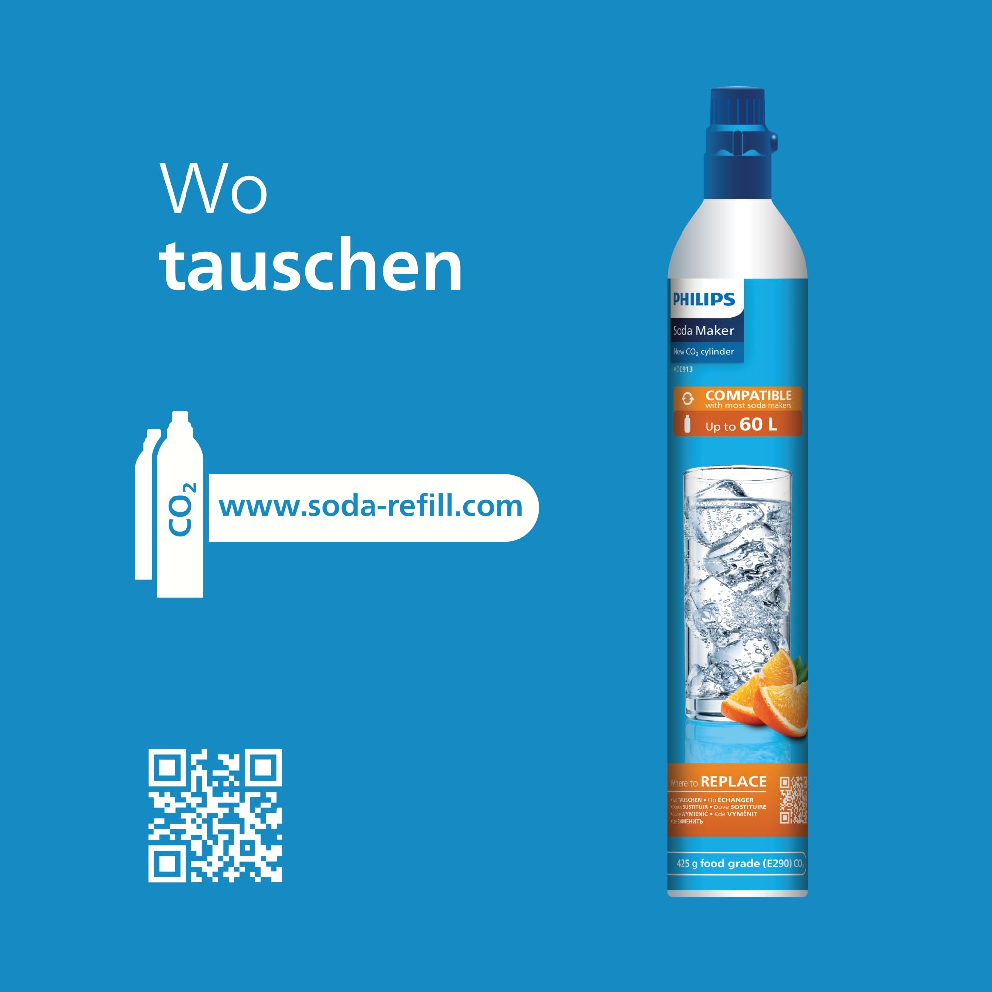 Philips Water ADD4902BK/10 GoZero Wassersprudler, plastik, 1 Liter, Schwarz