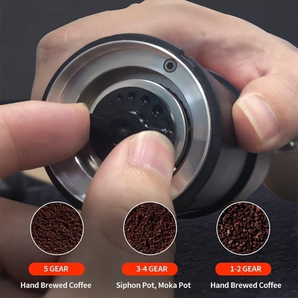 French Press Przenośny Ręczny Młynek Do Kawy Regulowany Wielofunkcyjny Mały Ze Stali Nierdzewnej Dzbanek Kawy(Rot)