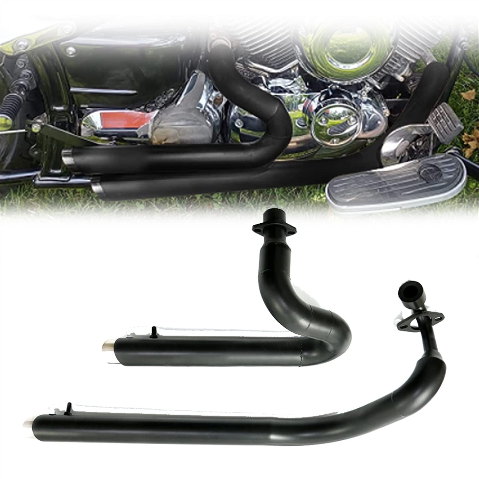 Silenziatore Tubo di Scarico Moto per Y&amaha V Star 650 XVS650 XVS400 DS650 400 Dragstar 400 Drag Star 650 Tutto L'Anno