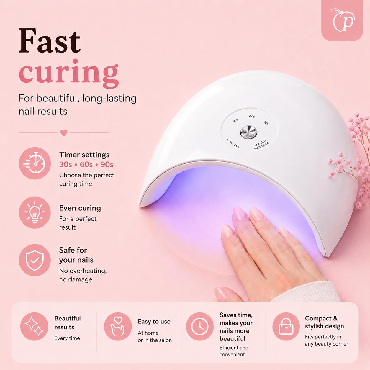 Nagelset mit UV Lampe für Gelnägel | UV Nagellack Set | Gelnägel Starterset | Nagelfräser | Nagelhautentferner | Gel Nägel Maniküre Set | LED UV Lampe | 10 Nagellackfarben | 20x14x8cm