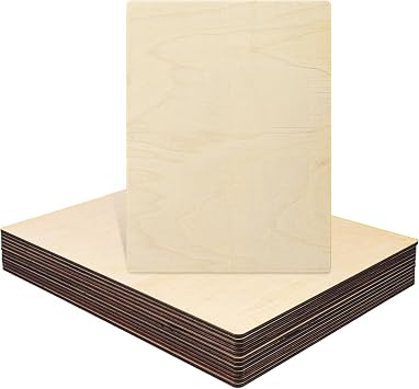 12 Pack Unfinished Plywood Sheets - 12 x 16 x 0.1 Inch Premium Plywood Board, Basswood Sheet for Crafts & Laser Cutting Suitable for Architectural Model Making, DIY Laser Projects