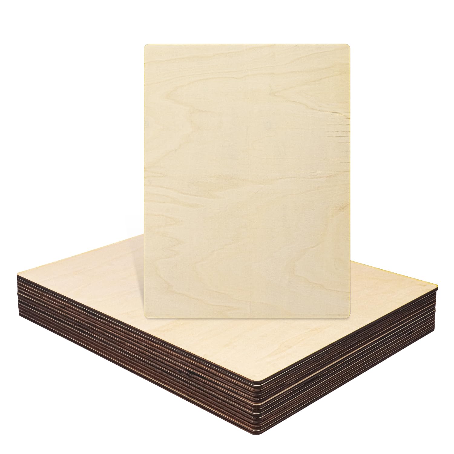 kukmakri 12 Pack Unfinished Plywood Sheets - 12 x 16 x 0.1 Inch Premium Plywood Board, Basswood Sheet for Crafts & Laser Cutting Suitable for