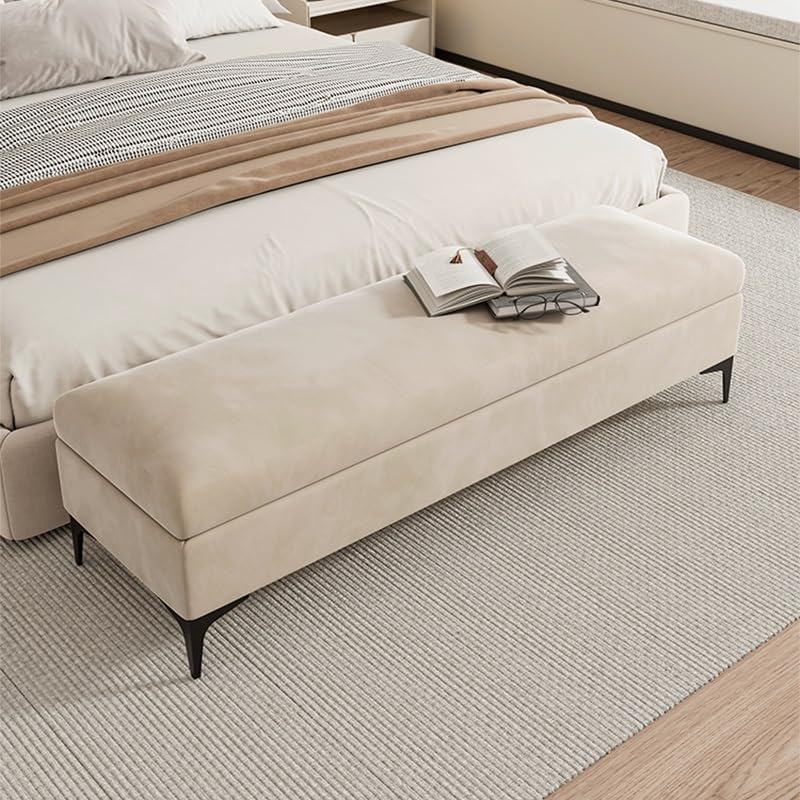 Banco De Almacenamiento Otomano,Banco De Almacenamiento Zapatero,Banco Zapatero Con Asiento,Baul Almacenaje,Banquetas Dormitorio,Reposapies Sofa,Organizador De Zapa,Para Salón/Dormitorio(Khaki,L23.6in
