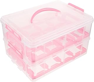 MUCKLILY Box Cake Packing Box Muffin Carrier Cake Keeper with Dome Cookie Carrier Cake Container Holder Pie Container Clear Container with Lid Plastic Storage Rack Paper Cup