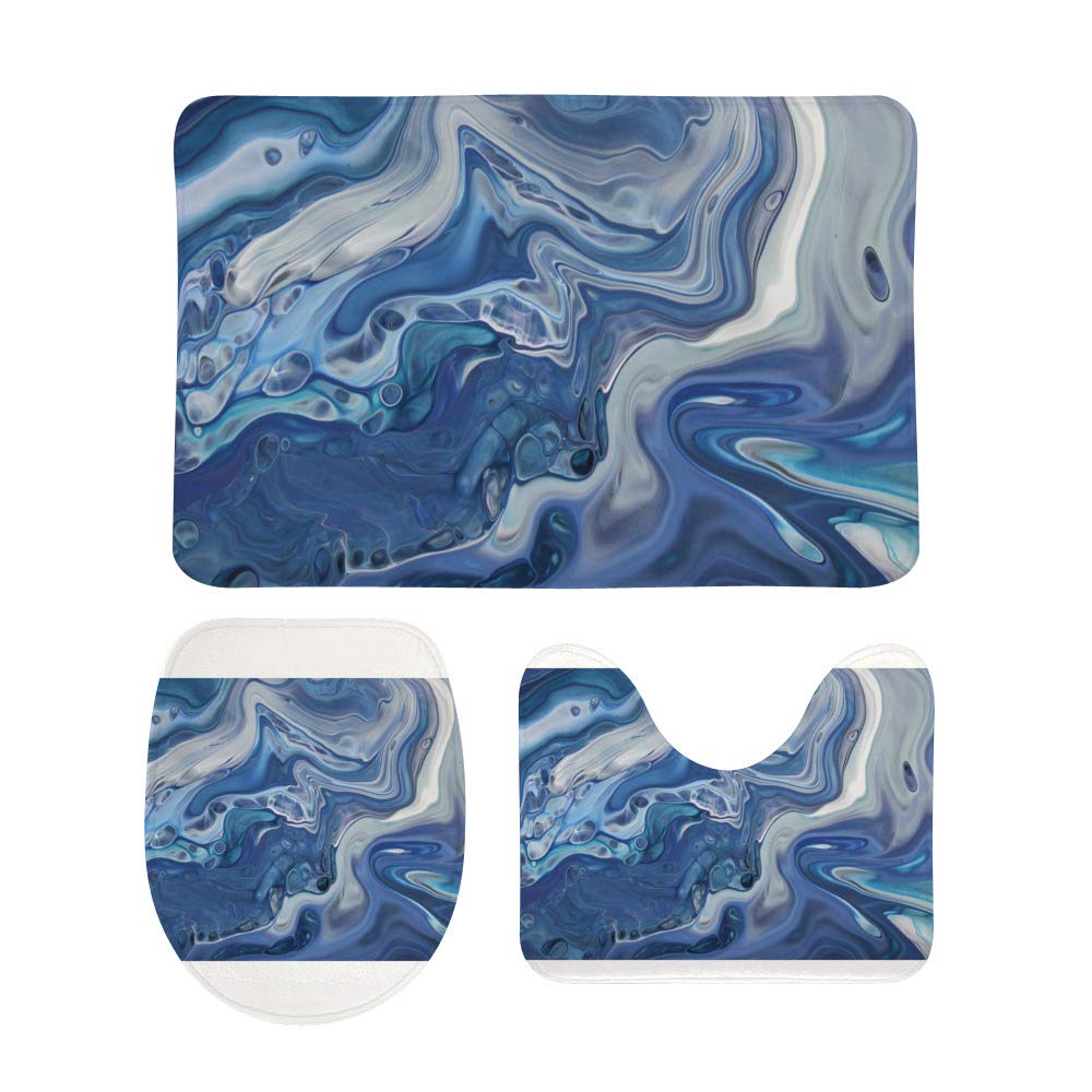 Tapis de salle de bain lot de 3 marbre pour sublimer la décoration de votre pièce