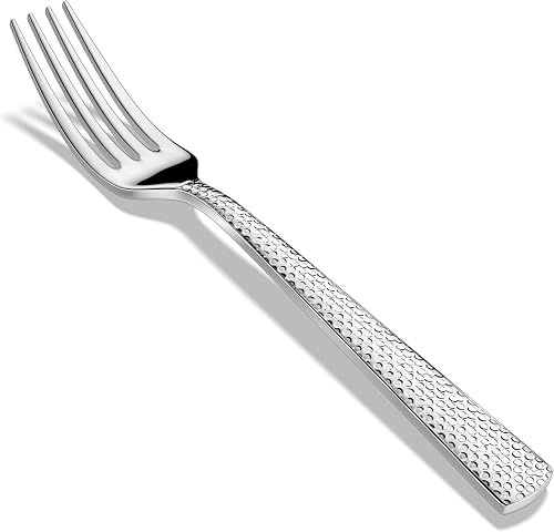 18/10 Stainless Steel Hammered Dinner Forks,Set of 12,Heavy Duty and Dishwasher Safe