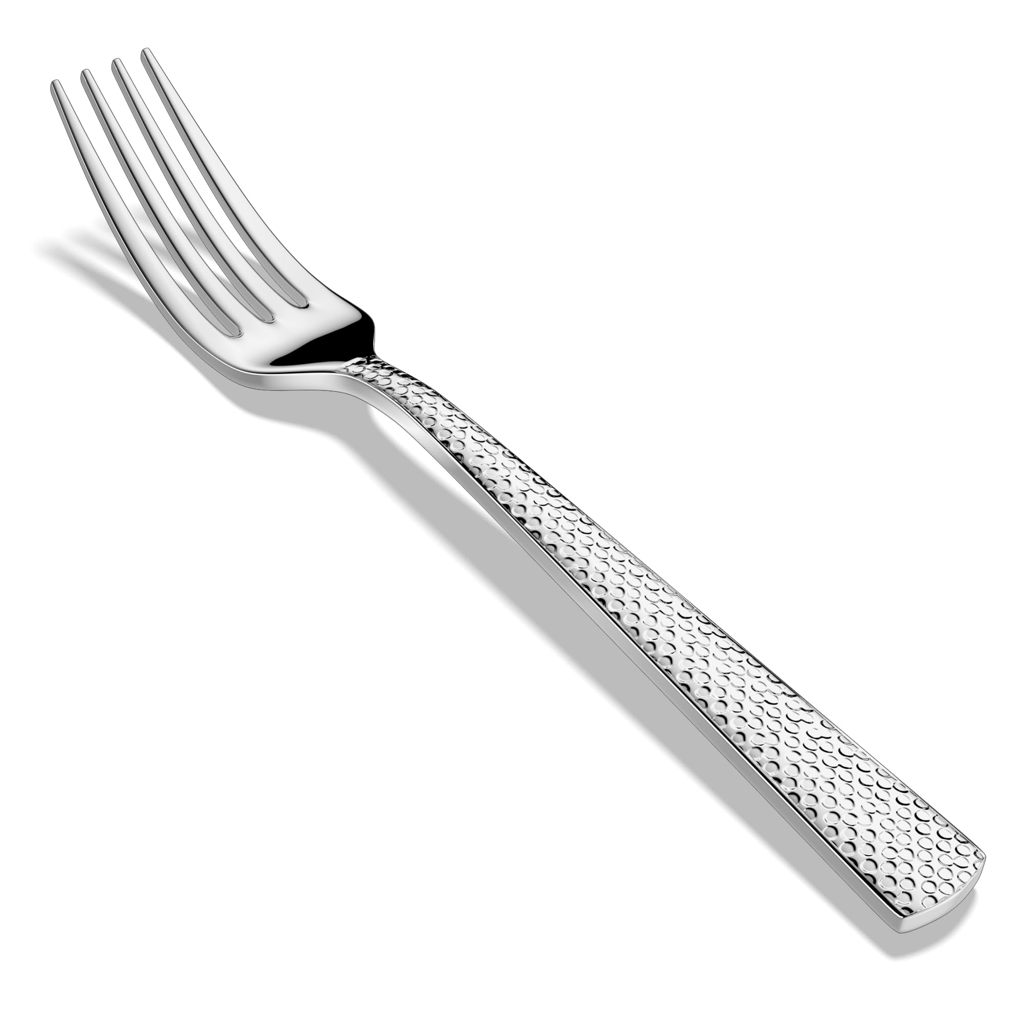Set di 12 forchette da tavola in acciaio inox 18/10 martellate, resistenti e lavabili in lavastoviglie