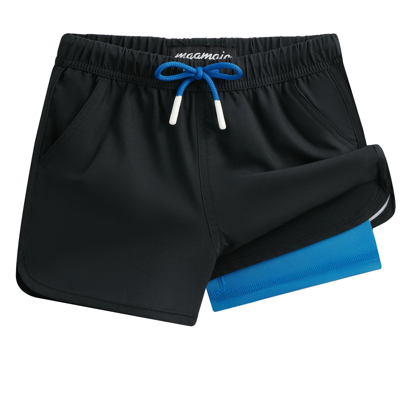 maamgic Boys Swim Trunks with Compression Liner Vintage Swim Shorts Toddler Swimsuit