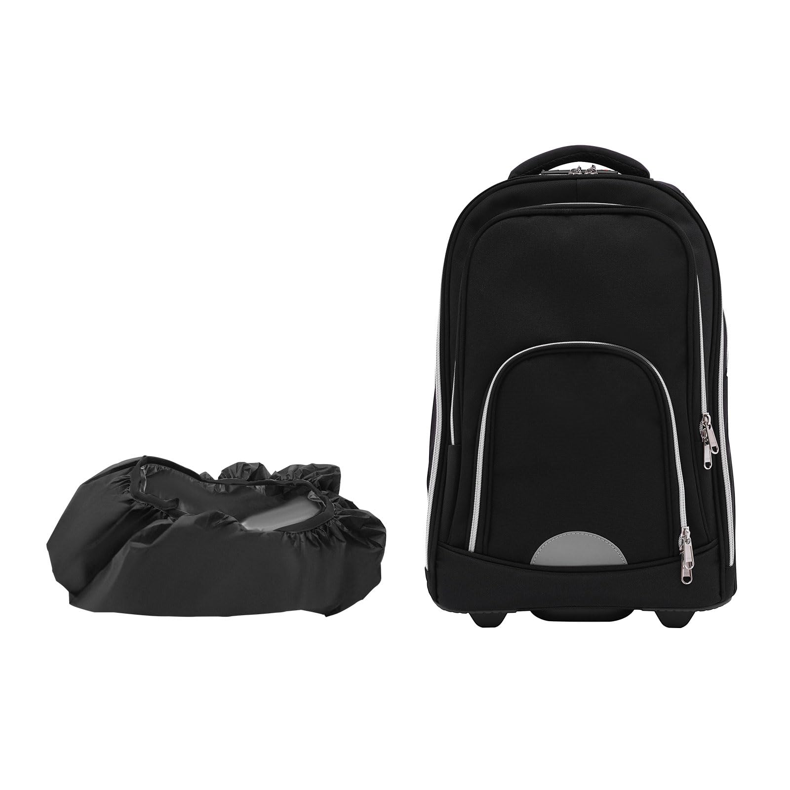 Zaino trolley da 45 l, nero, con ruote da 18 cm, per laptop da 15