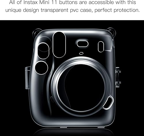 Miniatura 8 de Fintie Funda protectora transparente para cámara Fujifilm Instax Mini 11 de película instantánea - Carcasa rígida de cristal con correa de hombro