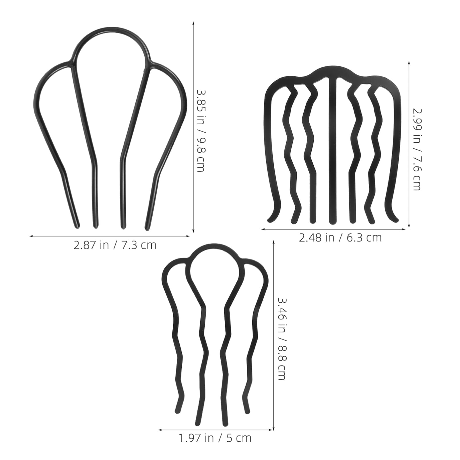 Healvian Set of 6 u Shaped Metal Hair Side Combs Hair Fork Clip Styling Tool Styling Hair Accessories for Women for Everyday Special Occasions