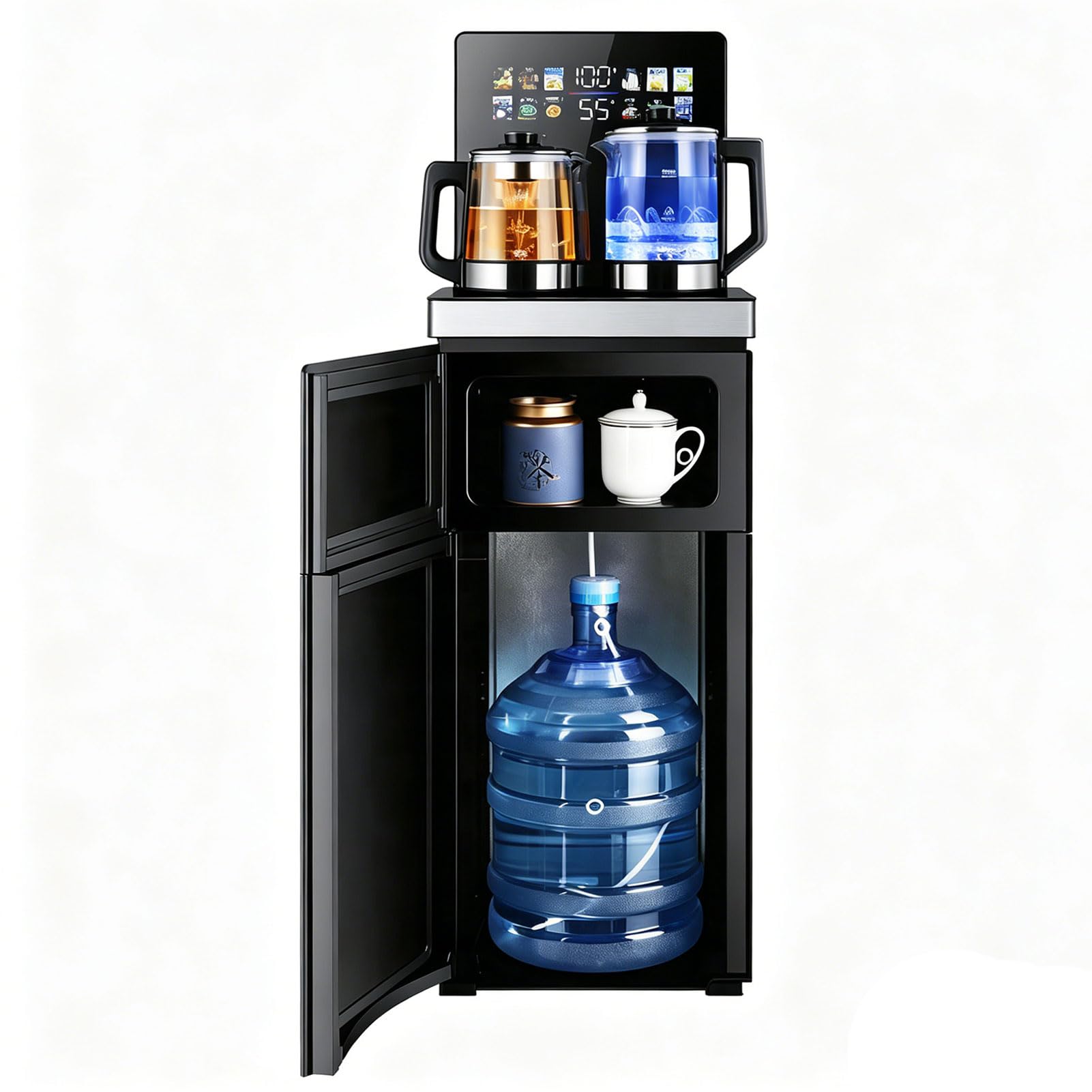 Vertikaler Heißwasserspender, Haushaltstee-Bar-Maschine mit LCD-Touchscreen, von unten ladendes heißes und kaltes Wasser für Zuhause, Büro, kommerzielles Geschäft