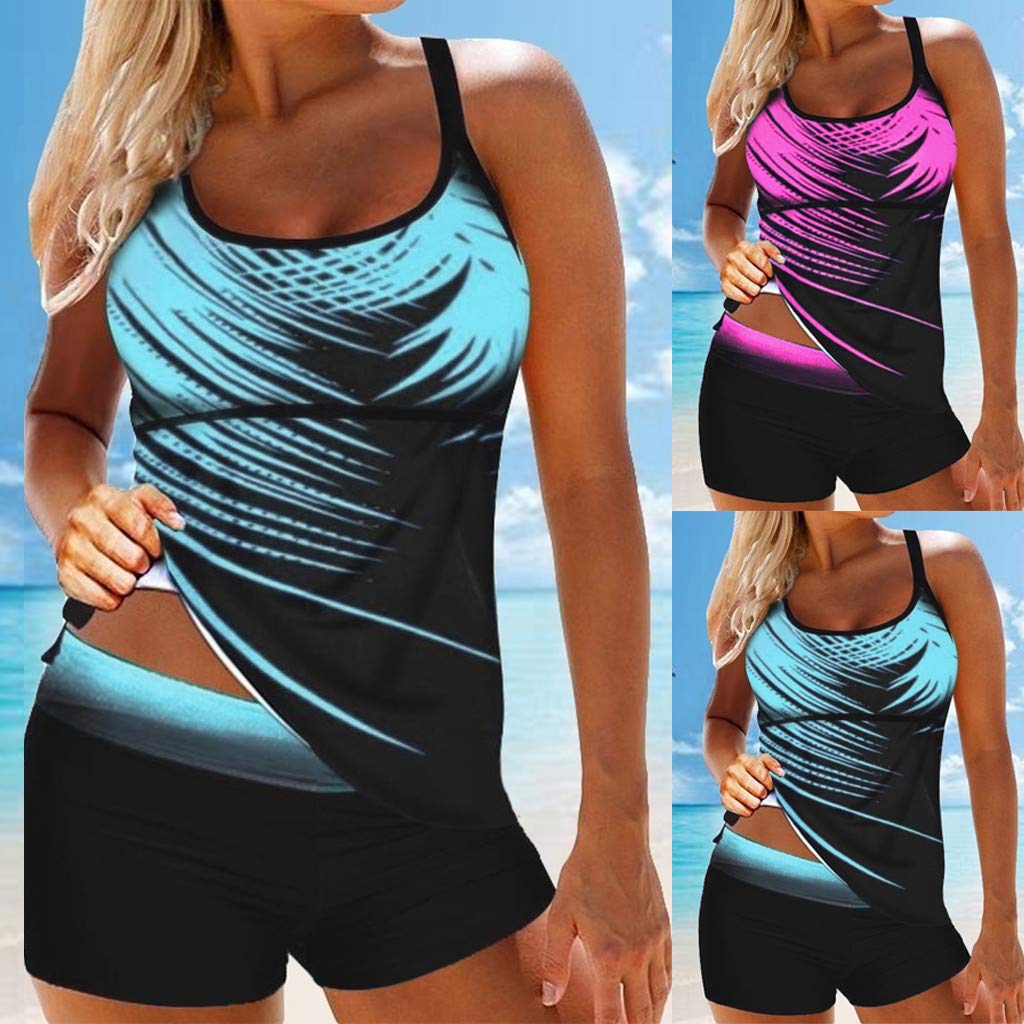 Moda kąpielowa dla puszystych, dwuczęściowy kostium kąpielowy, damski, wyszczuplający brzuch, zestaw tankini, kanpola, push up, wyściełany, elegancki strój kąpielowy wiązany na szyi