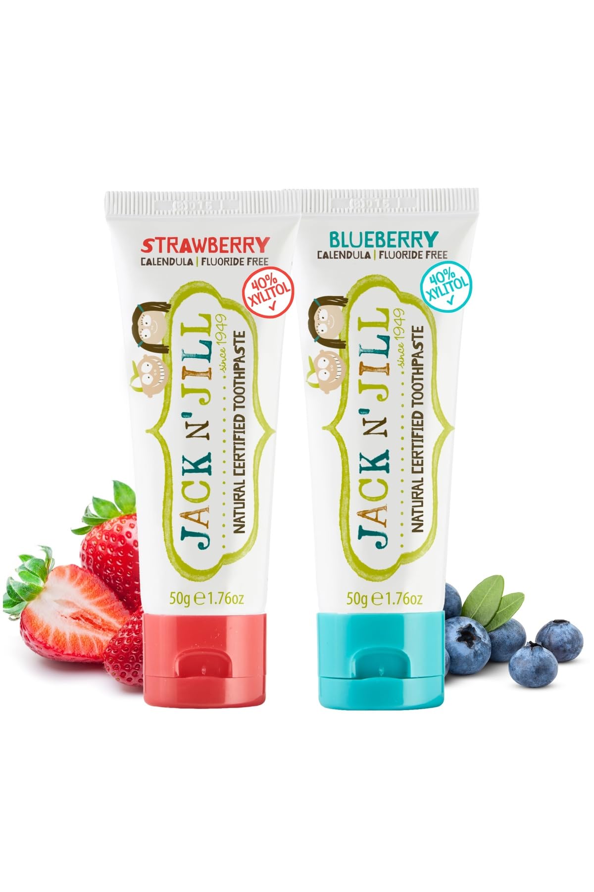 Jack N' Jıll Jack N Jill Doğal Sertifikalı Diş Macunu - Çilek & Yaban Mersini Aromalı 2’Li Paket (2X50G)